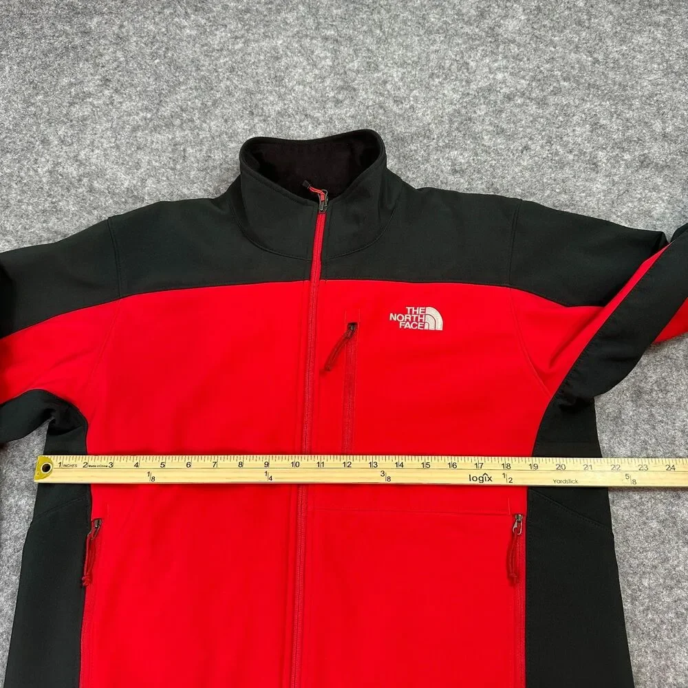 The North Face Apex Softshell Jacket Mens Medium M Red Black Full Zip Outdoor